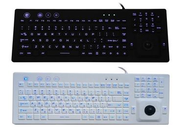 Washable / Medical Industrial Keyboard With Trackball / Blue Illumination