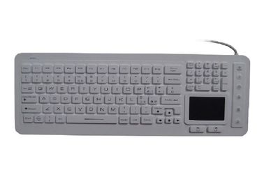 White Silicone Washable Medical Keyboard For Hospital Furniture Blue Color