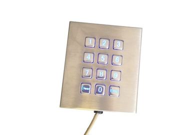 Stainless Steel 3x4 Keypad , Blue LED / RS232 Interface Single Hand Keyboard