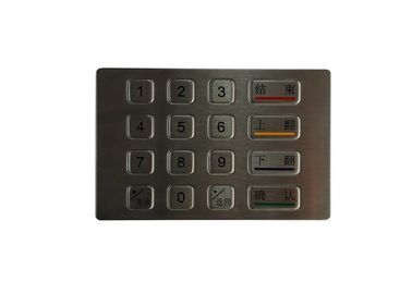 RS485 كشك الفولاذ المقاوم للصدأ لوحة المفاتيح ، 16 زر بنك Atm لوحة المفاتيح شقة تخطيط شخصية
